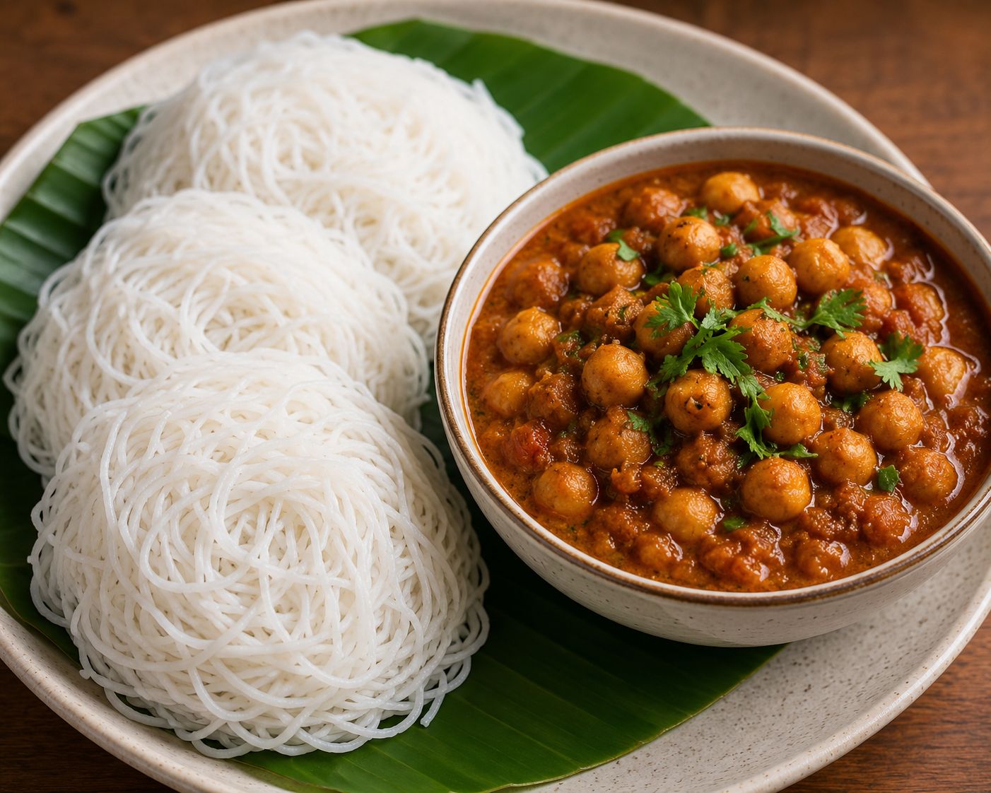 IDIYAPPAM AND CHANA MASALA